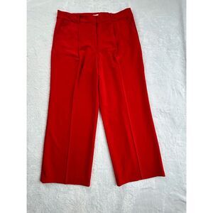 Loft Outlet Trouser Pants Size 16 High Rise, Red NWT Wide Leg, Flowy, Classic